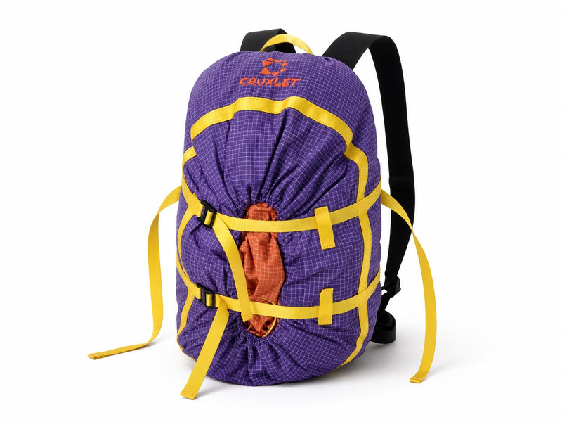 Rope Bucket Pack — packed, front